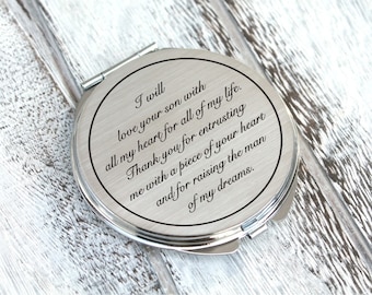 Personalized engraved pocket mirror | compact mirror | wedding gift | mother of the groom and bride | gift for bride
