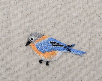 Blue Bird - Bluebird - Facing Left - Iron on Applique - Embroidered Patch - 1123151-A