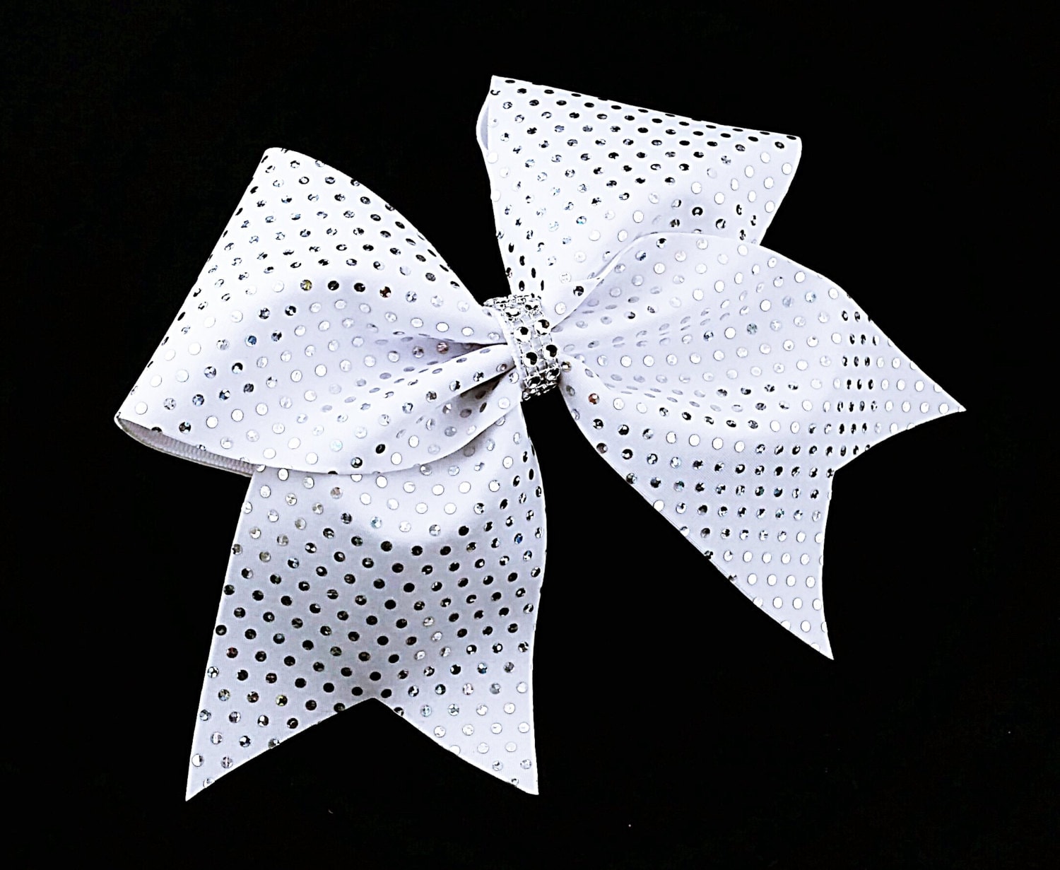 White cheer bow cheer bow sequin cheer bow cheerleader bow