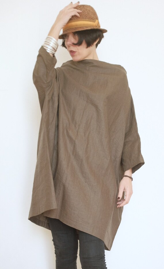  Linen Tunic Oversized Kaftan Linen Dress XXL Plus Size