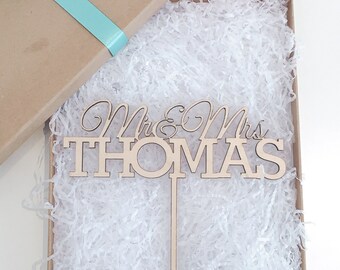 Personalised Wedding Cake Topper, Wooden Cake Topper, Glitter Cake Topper, Rustic Cake Topper, Various Colours