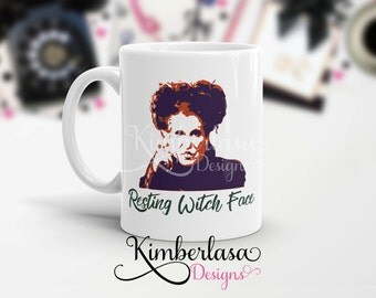 hocus pocus mug | resting witch face mug | witch mug | halloween mug | sanderson sister | winifred | winnie | sarcastic mug | funny mug