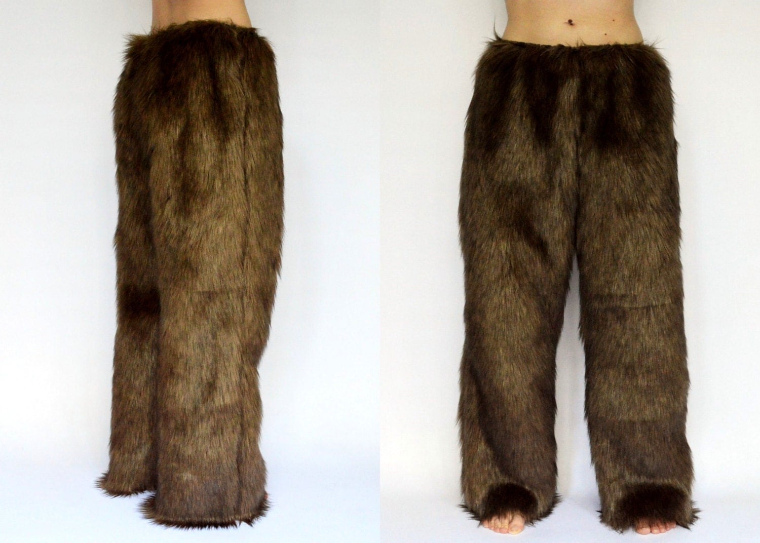 faux fur lined pants