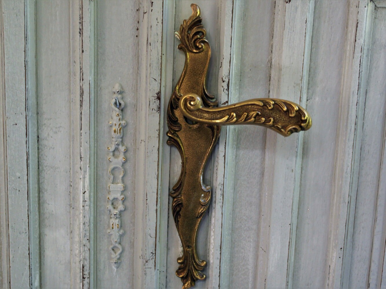 RESERVED FOR C. 6 Pairs antique French brass door handles