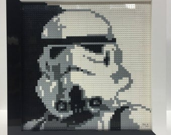 Lego Art - Lego Star Wars Stormtrooper Art - Original Star Wars Lego Art - Framed Lego Art, Framed Star Wars Art - Free US Shipping, Only 1