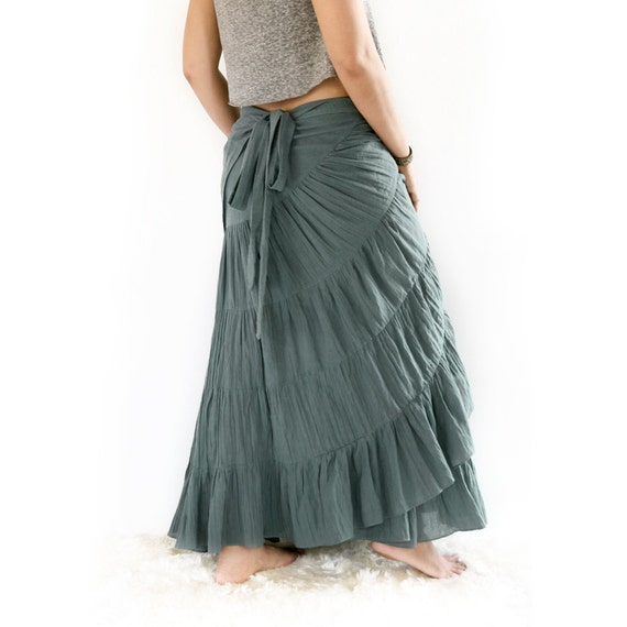 Maxi Boho Wrap Skirt Free Size Gypsy Hippie Skirt