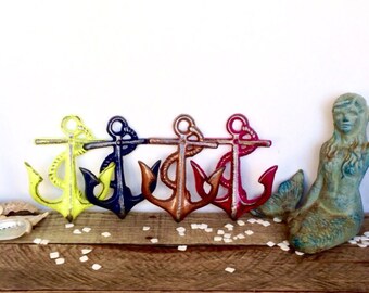 Anchor Hooks - Nautical Bathroom Decor - Coastal Wall Decor - Nautical Nursery - Bathroom Wall Hooks - Beach House Decor - Anchor Decor
