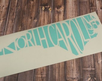 North Carolina State Decal, NC Decal, Yeti Decal, North Carolina State Sticker, State Pride, Macbook Decal, North Carolina Decal