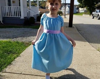 Girls 2T-8 Wendy Darling Peter Pan Inspired Dress, Costume, Disney Vacation Outfit, Girl Disney World clothes, Dress up play, Kids Cosplay