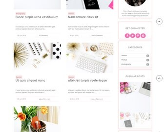 Installation Included - Responsive blogger template lifestyle fashion beauty food travel feminine blog theme -Daphne ( Free Installation )