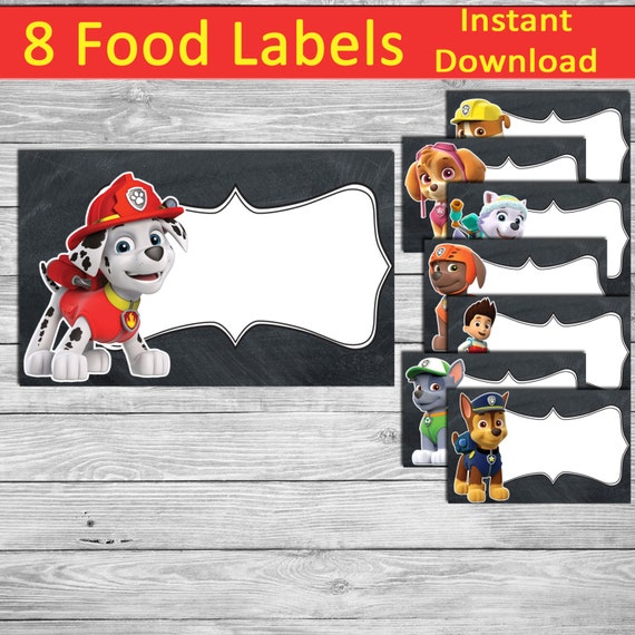 Paw Patrol Food Labels Paw Patrol Party 8 by DigitalStudioBY