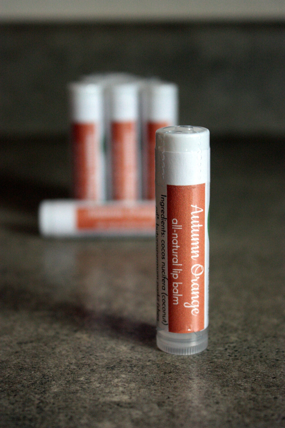 Autumn Orange lip balm 1 tube natural lip care by PrestaGoodsLLC