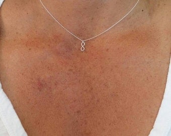 Tiny Infinity Necklace, Sterling Silver, Infinity Pendant, Silver Infinity