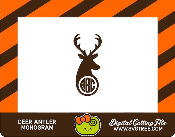Download Deer Antler Monogram SVG Deer Antler SVG Circle Monogram ...