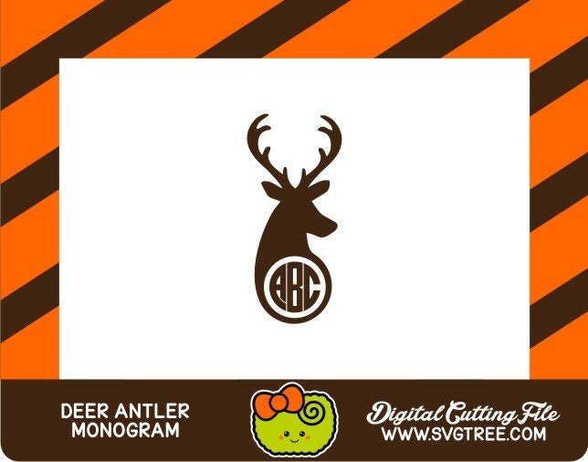 Download Deer Antler Monogram SVG Deer Antler SVG Circle Monogram SVG