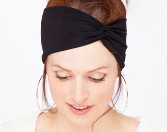 Black Turban Headband - Women Turban Headband Black Headwrap Black Headband Twisted Headband Women Black Turban Headband Women Headband