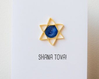 Rosh Hashanah Card - Jewish New Year Card - Shana Tova Card - Rosh Hashanah Greeting Card - Star of David Card - Rosh Hashana Card