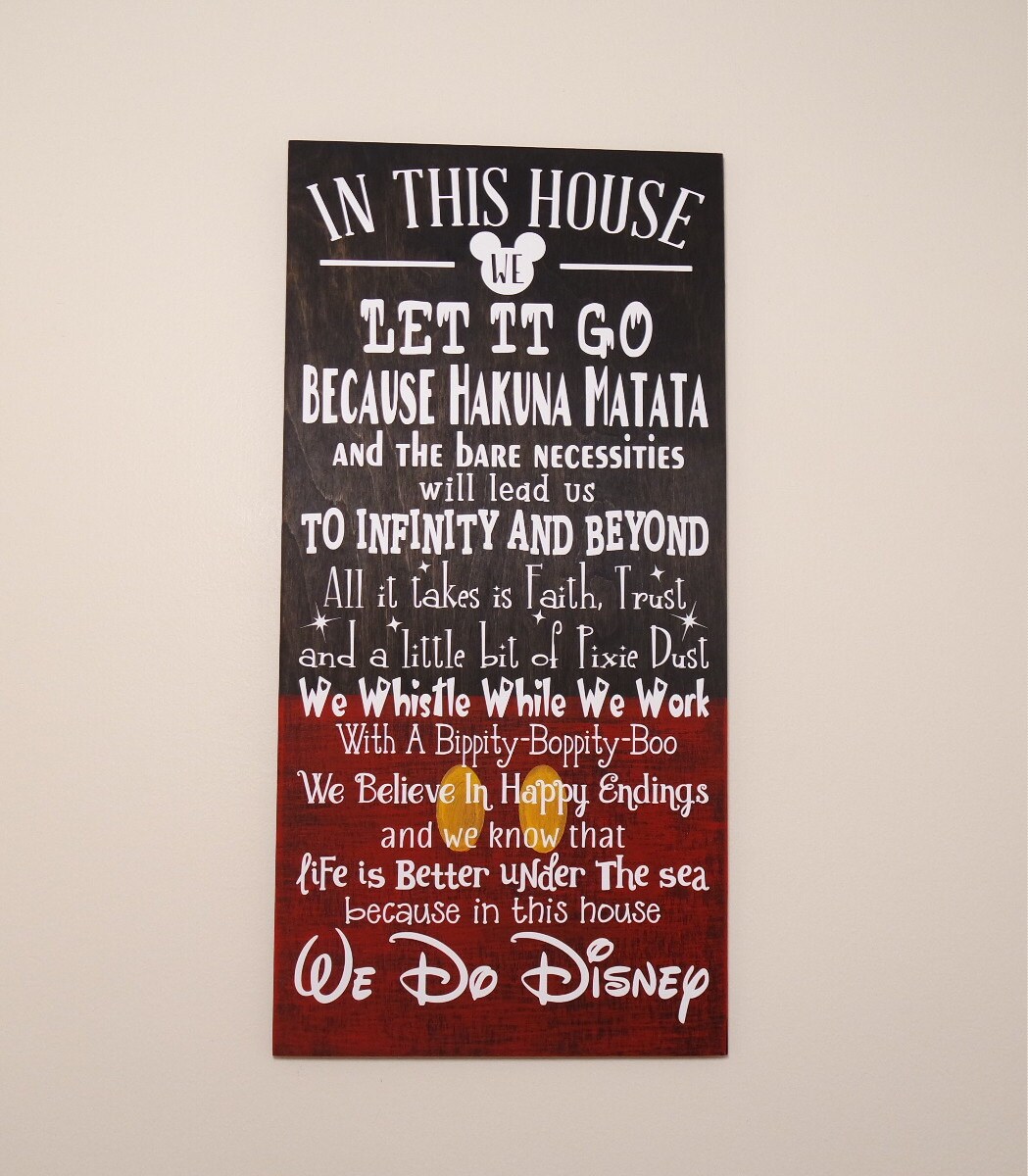 In This House We Do Disney Wooden Sign Disney Sign Shabby
