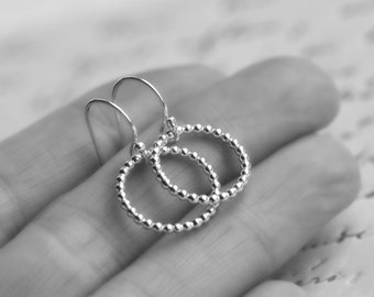 Small Hoop Earrings, Silver Hoop Earrings, Circle Earrings, Minimalist Hoop Earrings, Gift for Her, Sterling Silver Earrings - Blissaria
