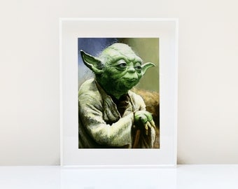Yoda Portrait ( Yoda Art Star Wars Art Star Wars Jedi The Force Awakens Yoda Print Star Wars Painting Star Wars print Jedi Art )