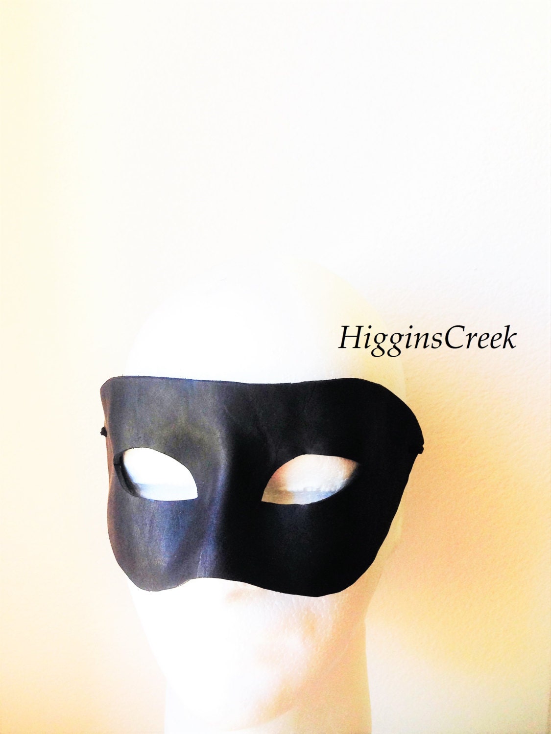 Genuine Leather Masquerade Mask Mens Leather Mask by HigginsCreek
