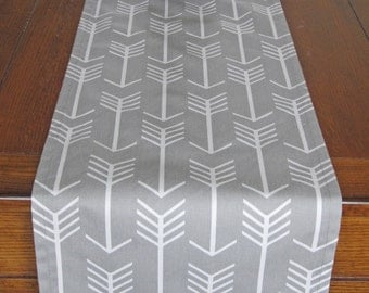Gray Table Runner - Arrow Table Runner - Storm Gray Home Decor - Premier Prints Arrow Storm Gray - Tribal Table Runner