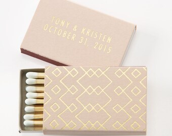 TRIBAL / GEOMETRIC Matchboxes - Wedding Favors, Wedding Matches, Wedding Decor, Personalized Matches, Custom Match Box, Party Favors, Decor