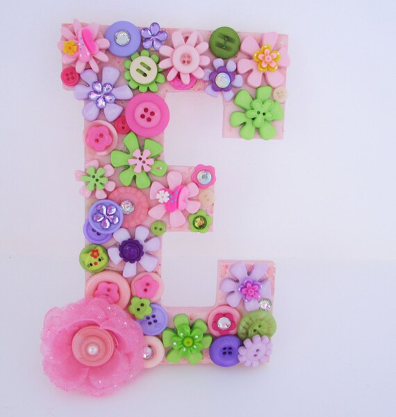 Items similar to Alphabet letter E Personalized gift Pink alphabet E Button alphabet E Birthday