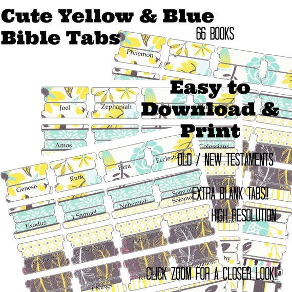 Colorful Bright Bible Tabs Printable Bible Tabs Bible
