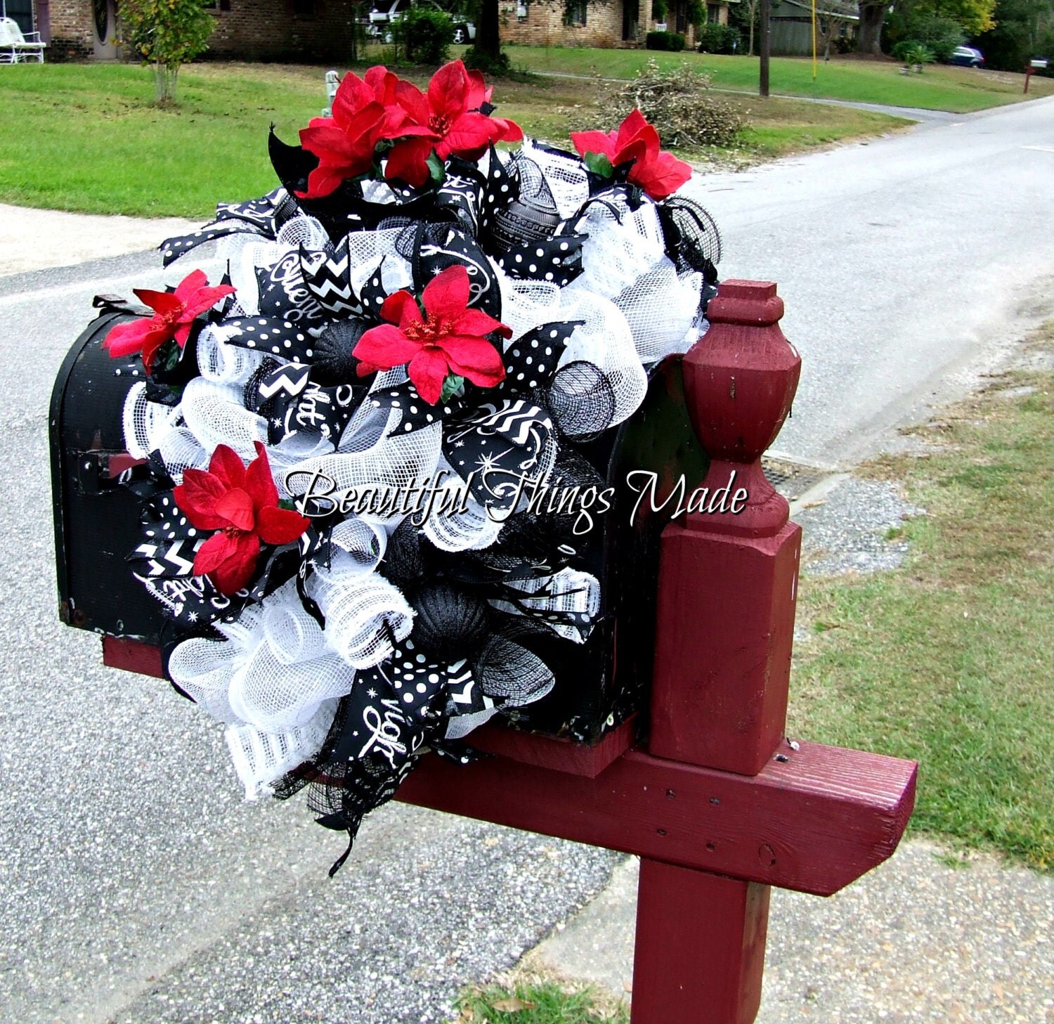 Christmas Mailbox Swag Mailbox Swag Artificial mailbox