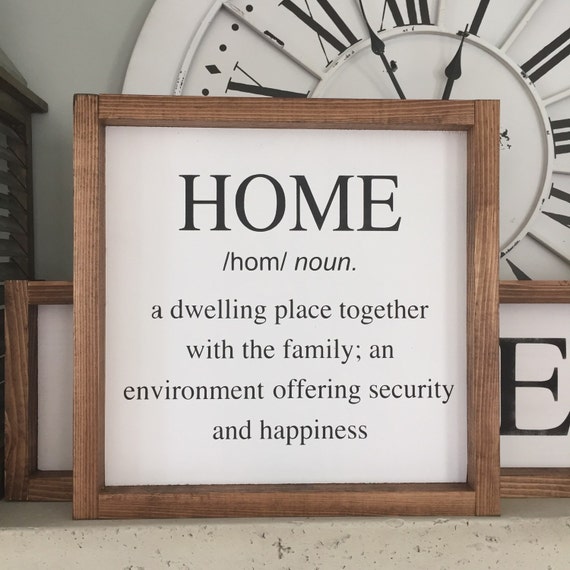 Home Definition  Wood Sign Home Wood Sign Wall  Decor 