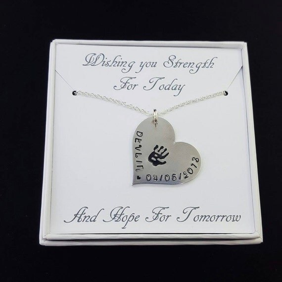 Items similar to Baby Keepsake Necklace, New Mum Gift, Hand Print