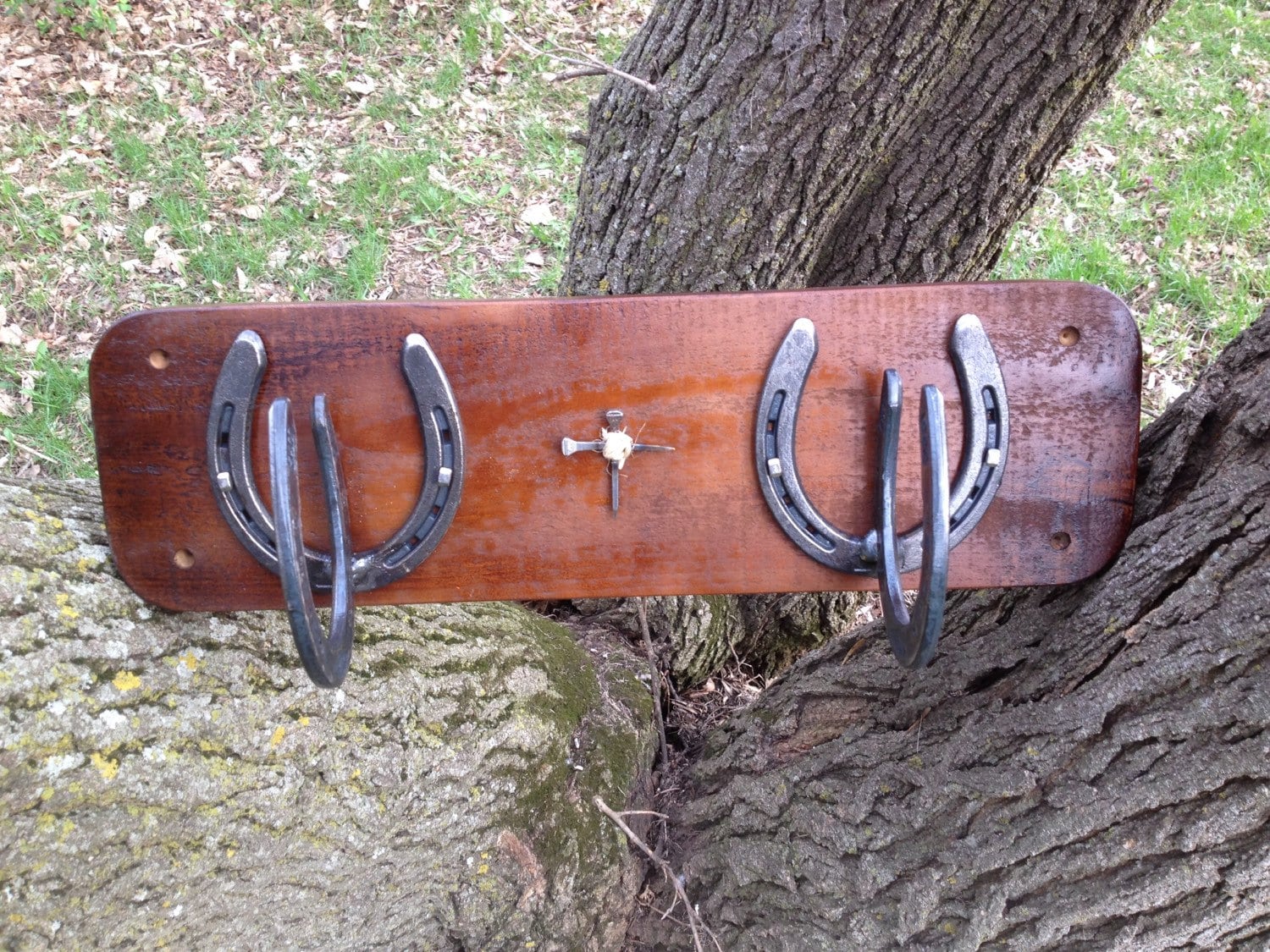 Horseshoe Hook Coat Rack by KickinKustoms on Etsy
