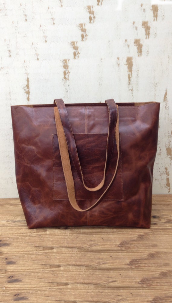 Sale Leather shopper bag Large leather market bag by PLGdesigns