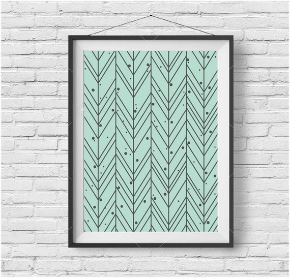 Mint Wall Art Mint Home Decor Mint Print Abstract Poster