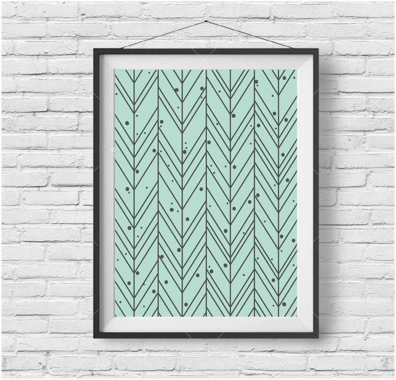 Mint Wall Art Mint Home Decor Mint Print Abstract Poster