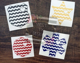 First Responder Decal| Police Decal | Firefighter Decal | EMT Decal | Sheriff Decal | Vinyl Decal | Police Love | Firefighter Love| EMT love