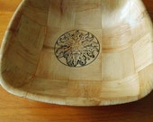 GREEN MAN Norse Pagan Wicca Viking  NATURAL wooden bowl unique fruit / egg basket / nic naks viking art