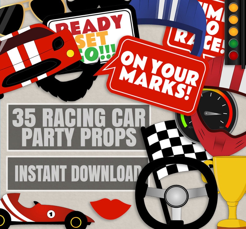 35 Race car themed party photo props racing car party decor 35 Race car themed party photo props racing car party decor