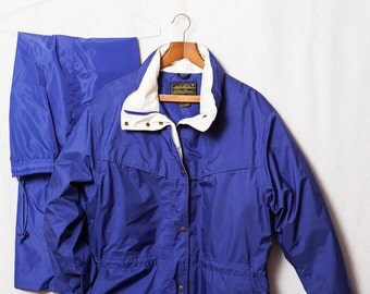 Women's Retro Ski Suit, 80's or 90's Eddie Bauer Purple Large Ladies Vintage Ski Suit, 80s Purple Large Ski Suit
