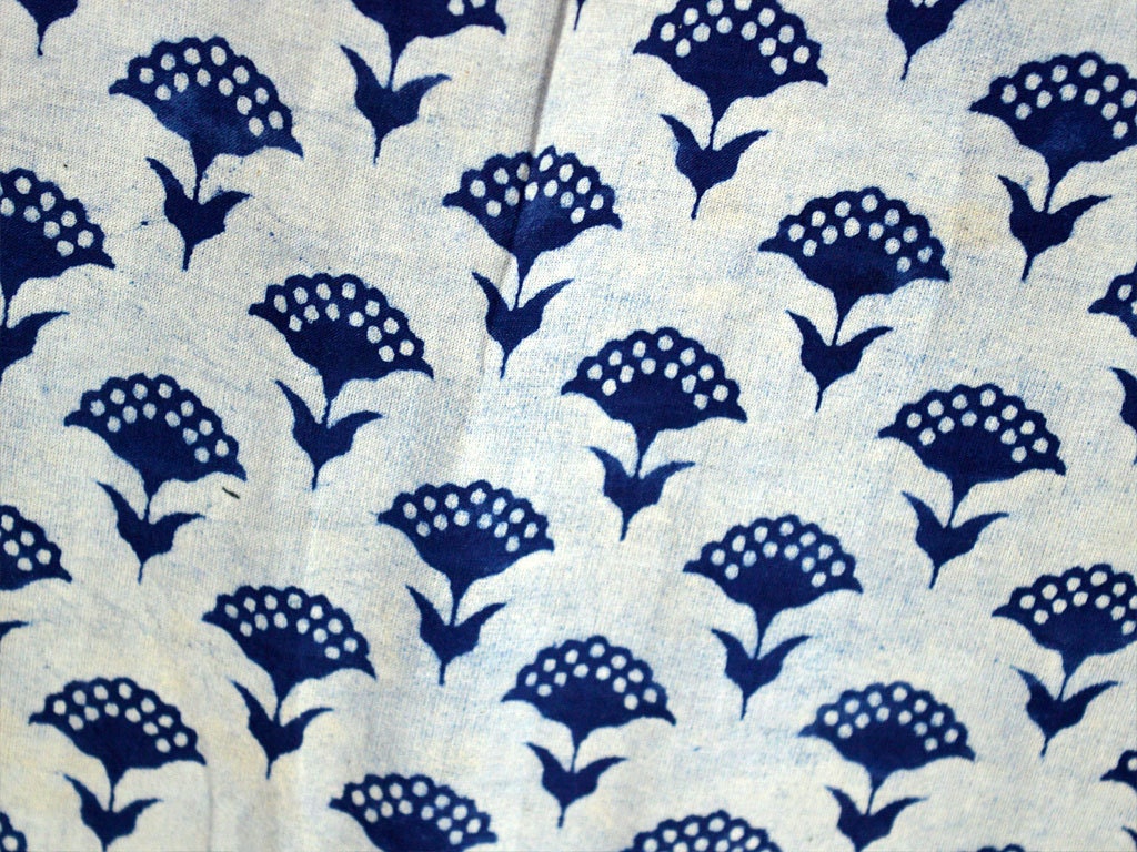Indigo Fabric Indigo Blue Cotton Fabric Block Printed