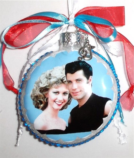 grease inspired tribute glass christmas ornament grease inspired tribute glass christmas ornament
