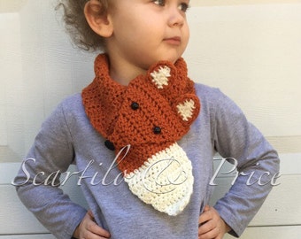 Crochet fox scarf, toddler/child