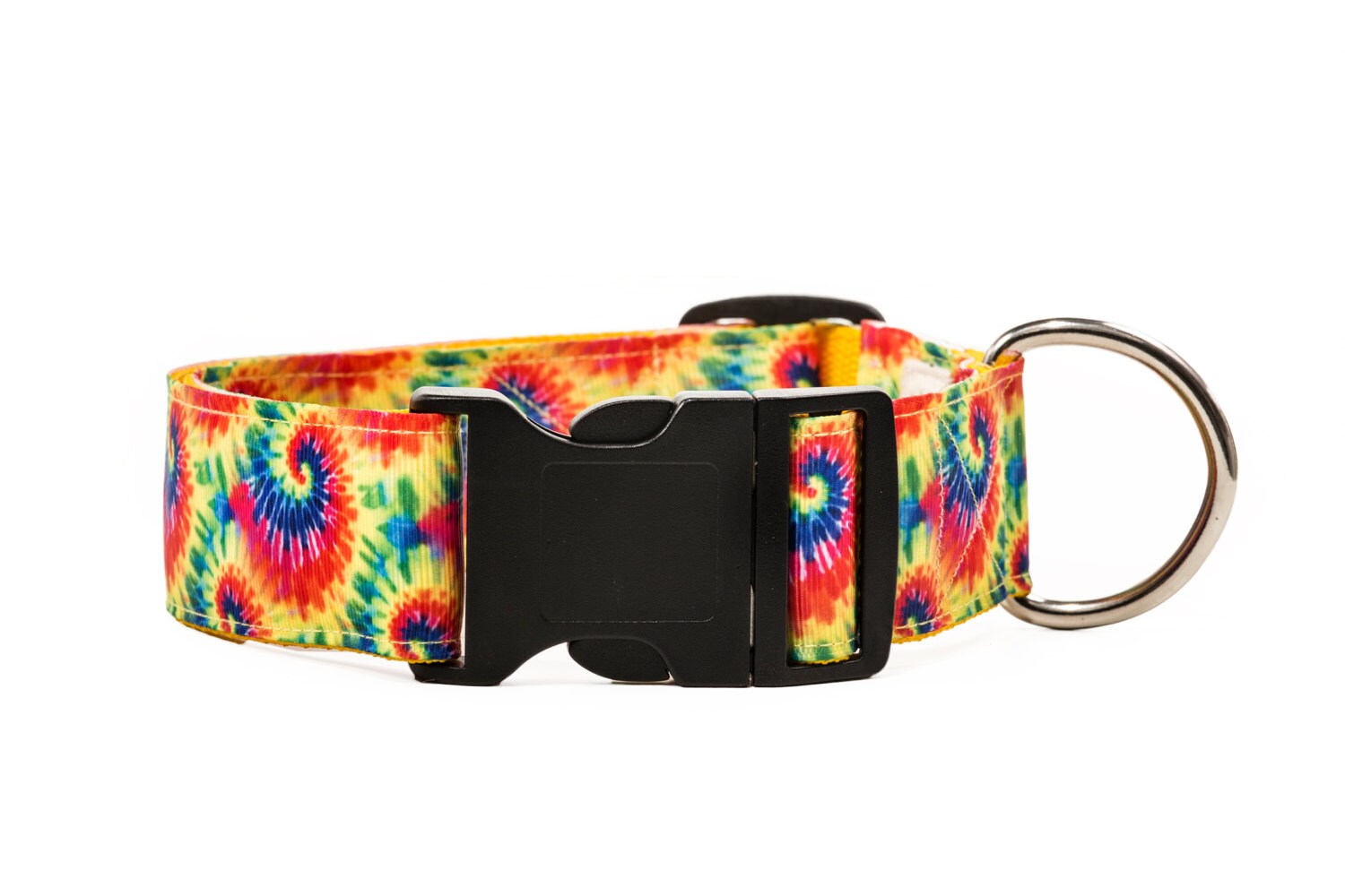 Tie Dye dog collar. Hippie dog collar. 1.5 inch dog collar.