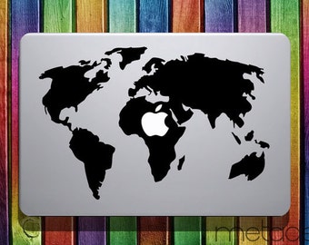 Map Of The World Laptop Sticker World Map Macbook Sticker Decal 11" 12" 13" 15" - laptop stickers, macbook stickers, macbook decals, macbook sticker, macbook pro stickers