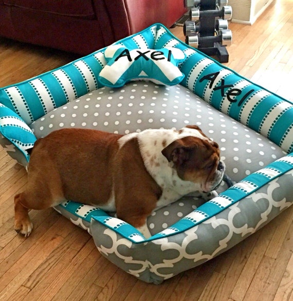 dog bed with bone pillow