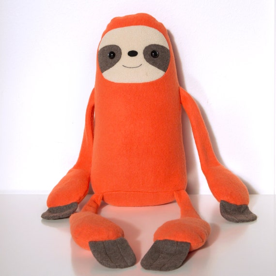 Stuffed Sloth animal. Plush sloth. Orange sloth. by NaniToysShop