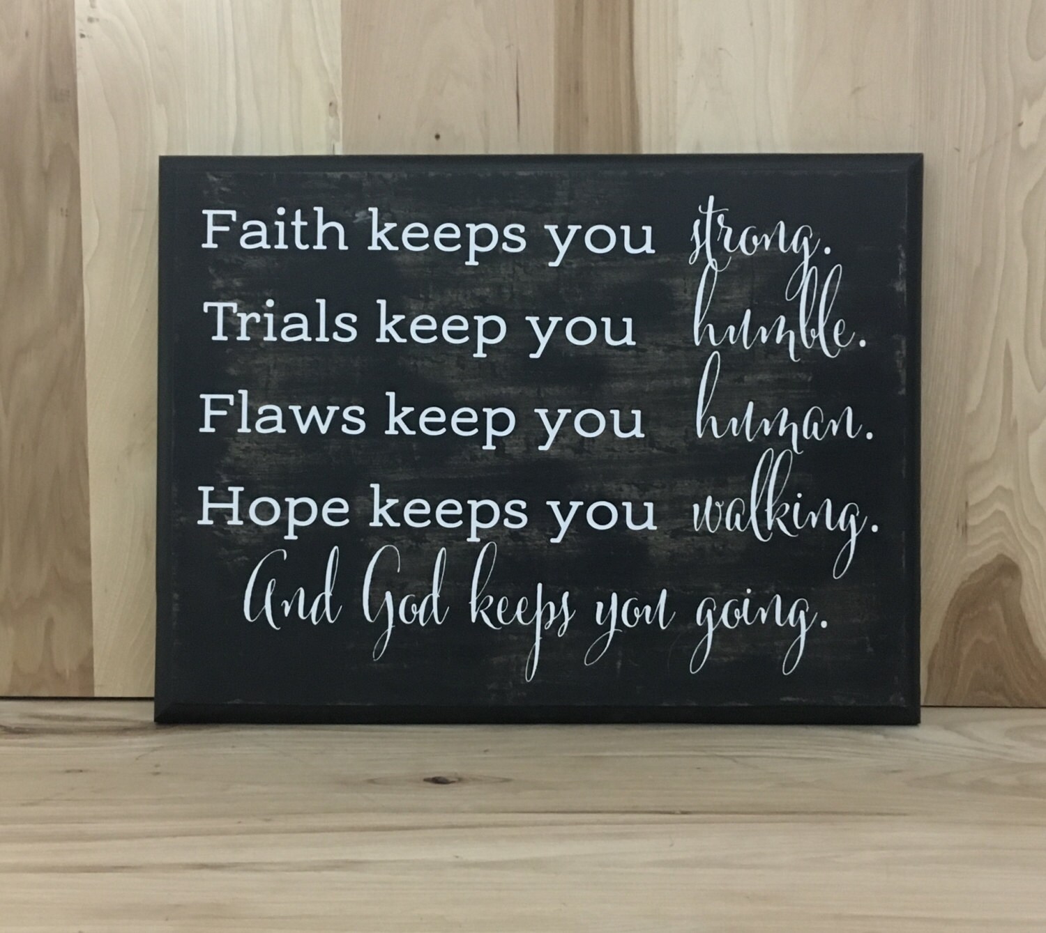 Faith wood sign scripture Christian wall art religious gift