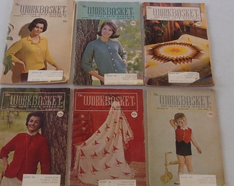 Lot of Six The Workbasket Magazines from the 60's (free shipping)