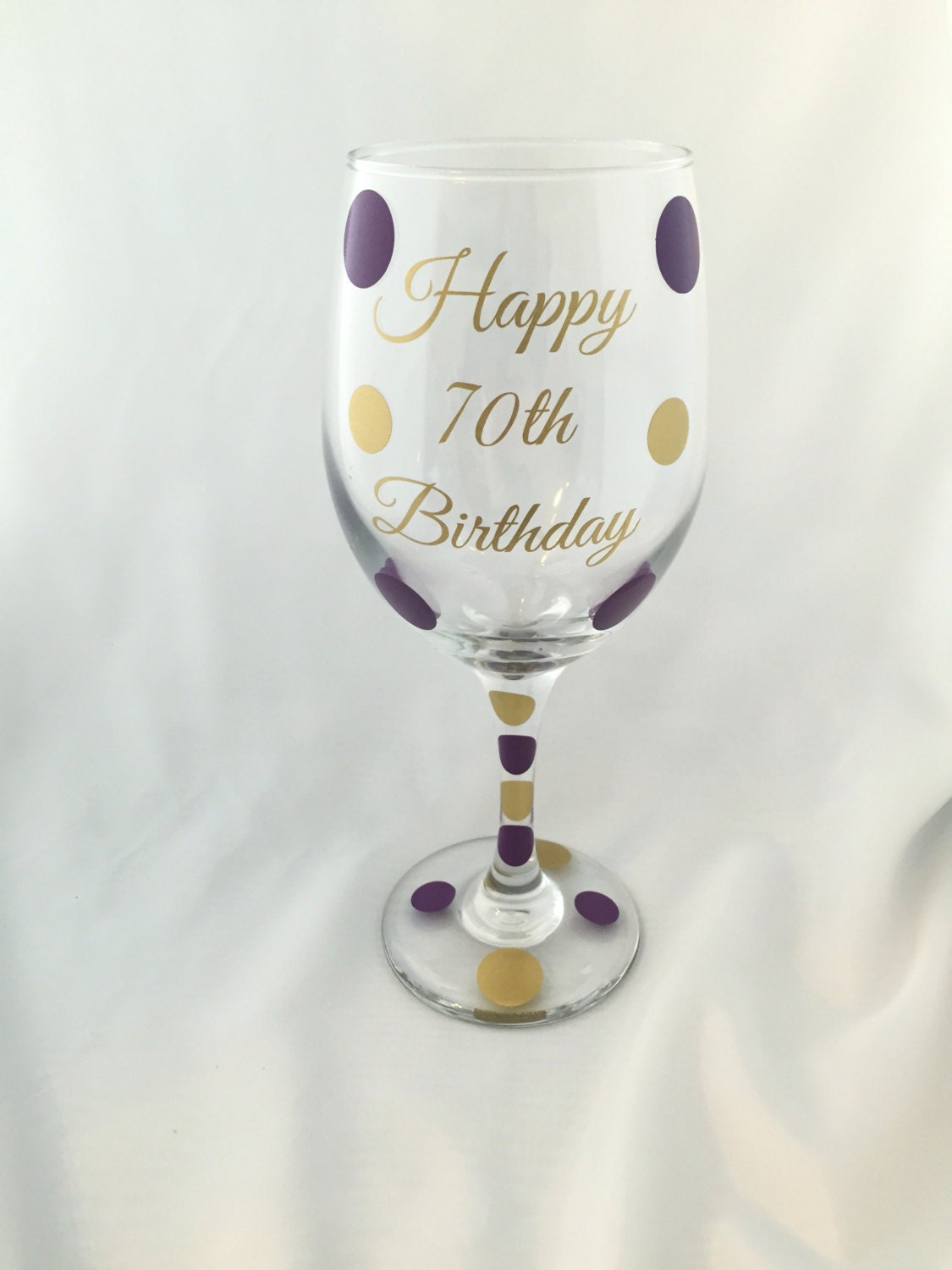 Happy 70th Birthday Wine Glass 20 Ounce 70th By Lovelymilestones